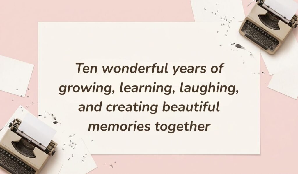 Light blue card with delicate floral line art presenting 10th birthday wishes for twins reading "Happy 10th birthday to two incredible twins who bring twice the laughter, twice the love, and twice the happiness"