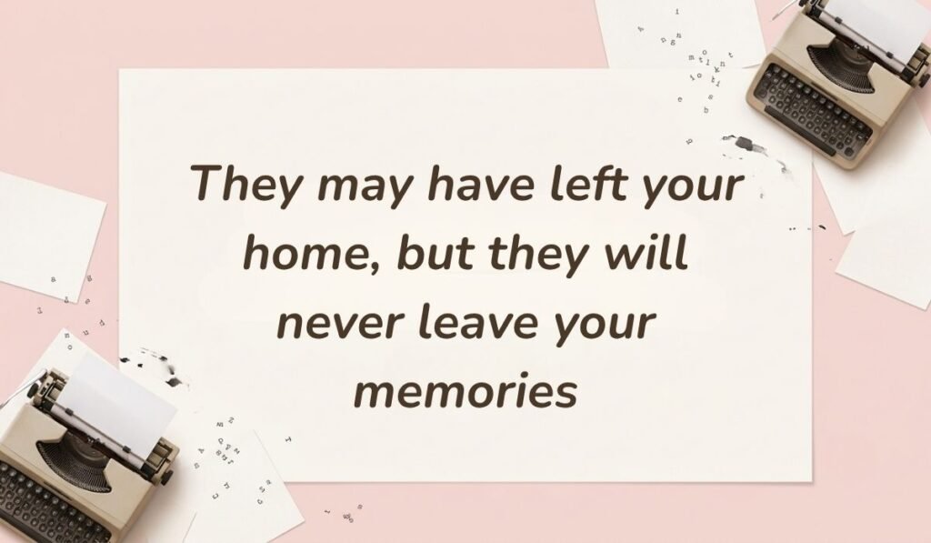 Soft pink desktop layout with vintage typewriters featuring short messages for loss of pet reading, "They may have left your home, but they will never leave your memories"
