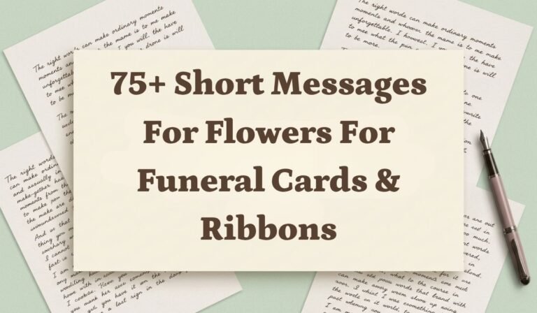75+ Short Messages for Flowers for Funeral Cards & Ribbons